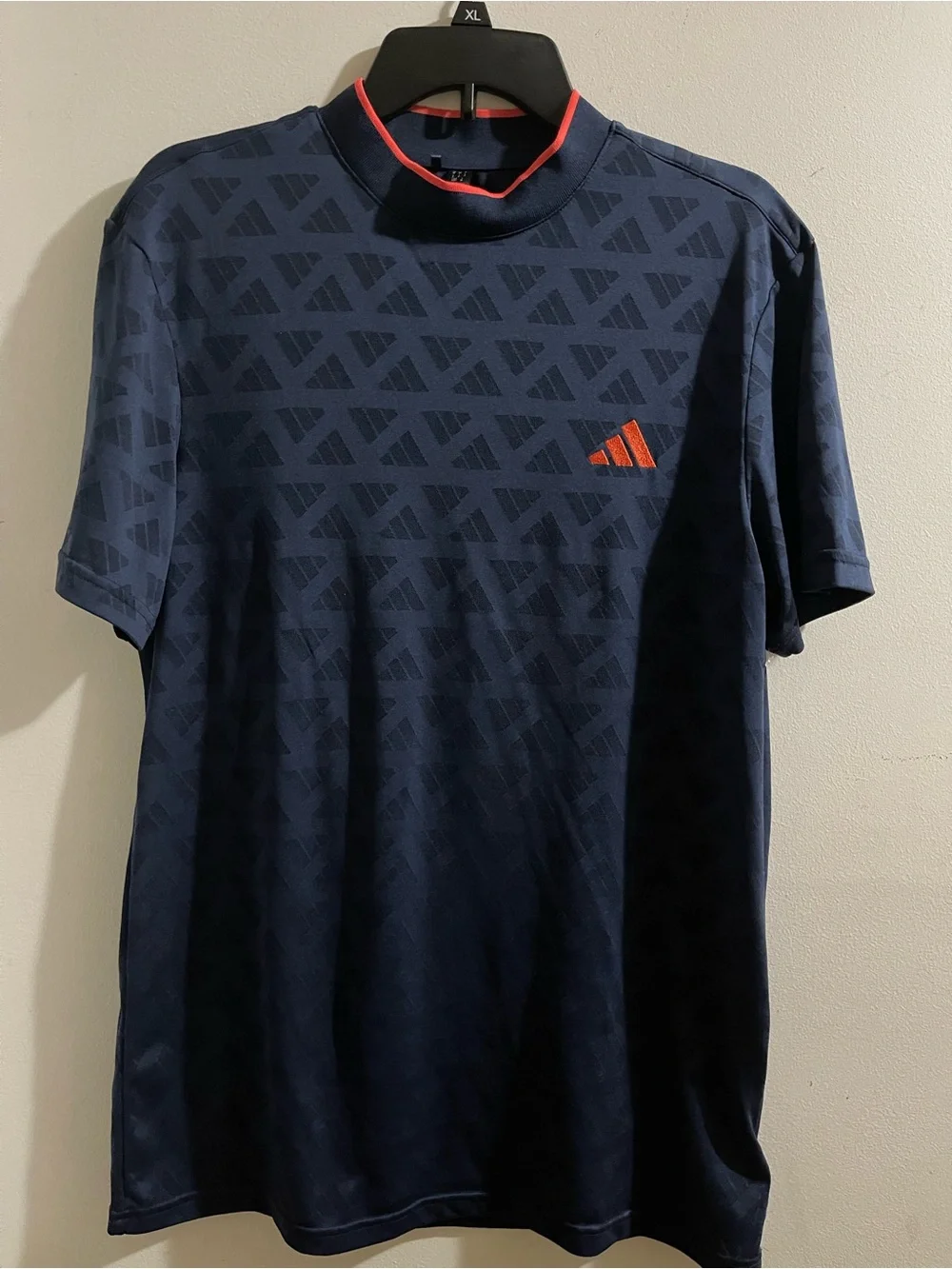 adidas Men’s Mock Golf Navy Athletic Polo Medium